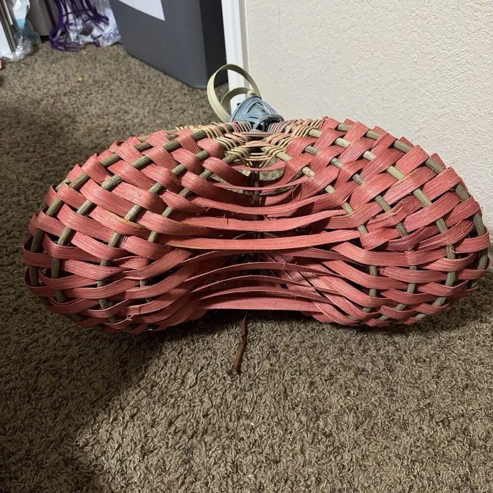 Large Vintage Woven Buttock Basket God's Eye wood Splint‎ Primitive Thailand